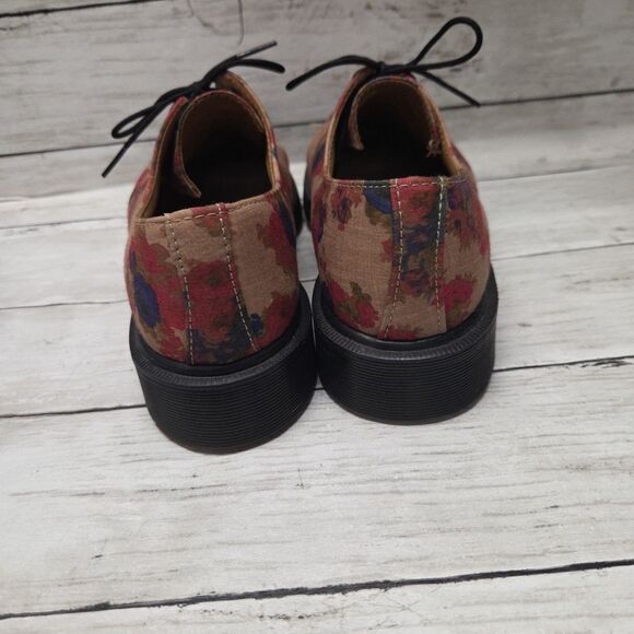 NWOT DR MARTENS BLACK FLORAL 3 EYE OXFORD SHOES SIZE 6UK/8US RARE VINTAGE - Picture 3 of 13